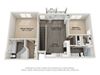 2 Bed 2 Bath 1193 square feet floor plan Saldus 3d furnished